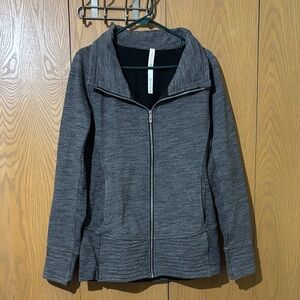 Lululemon Athletica Heather Gray Zip-Up Jacket size 14